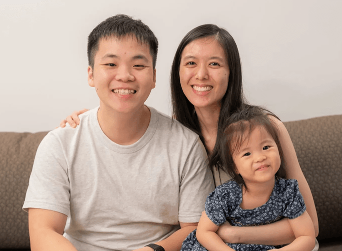 Seb, his wife Sarah and daughter Nellie